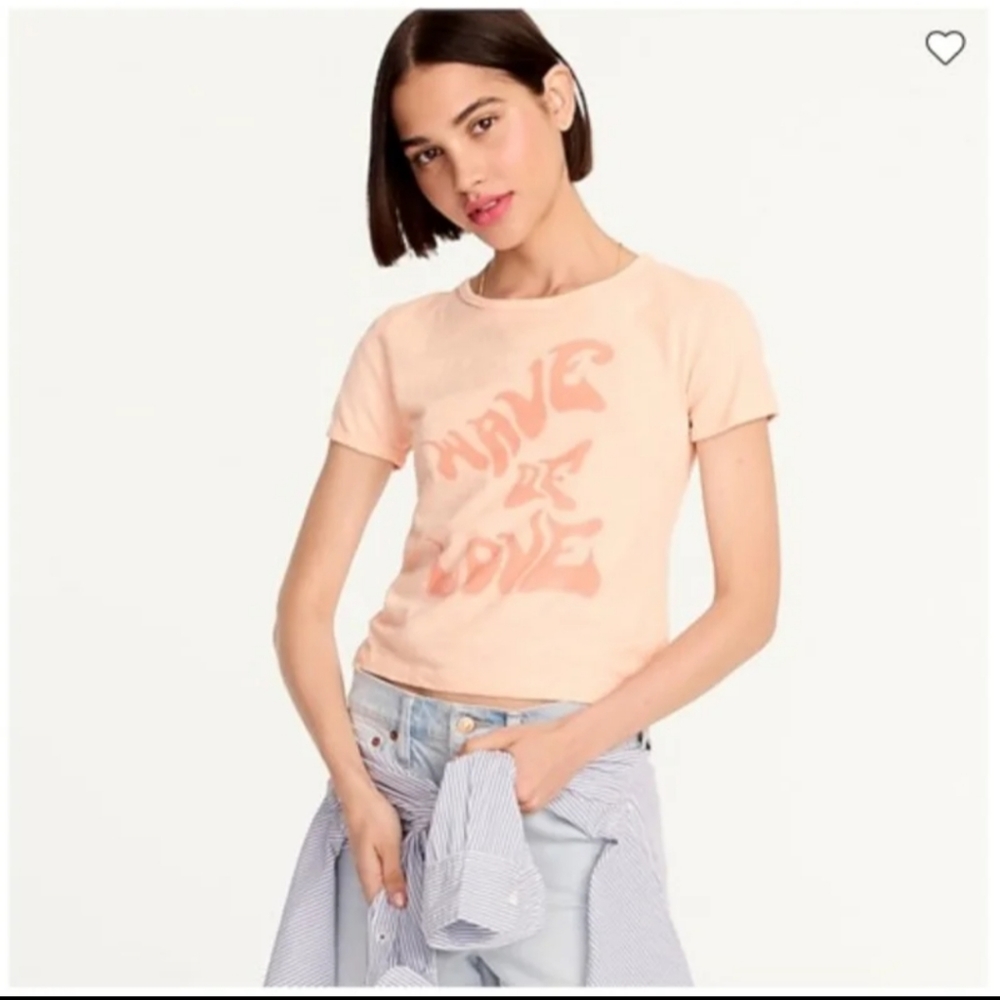 J.CREW Wave of Love Cropped T-Shirt Med (8-10) BNWT SO 1 LEFT!